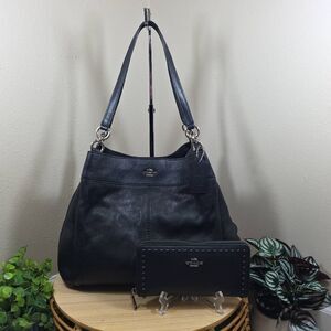Coach Lexy Triple-Compartment Shoulder Bag with Matching Wallet